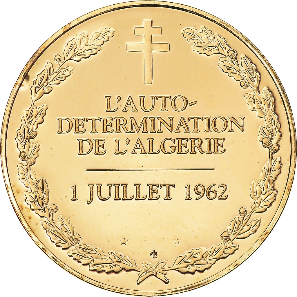 France, Medal, L'auto-Determination de l'Algérie, MS(63), Vermeil