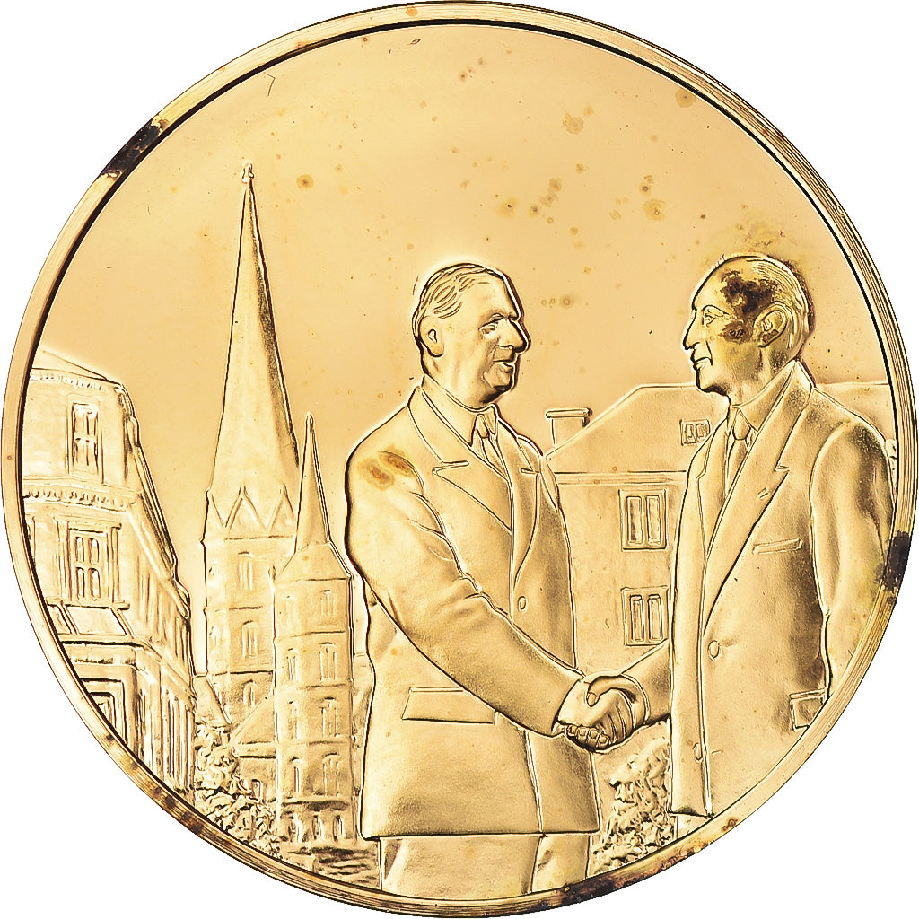 Francia, medalla, La Reconciliation Franco-Allemande, SC, Oro vermeil