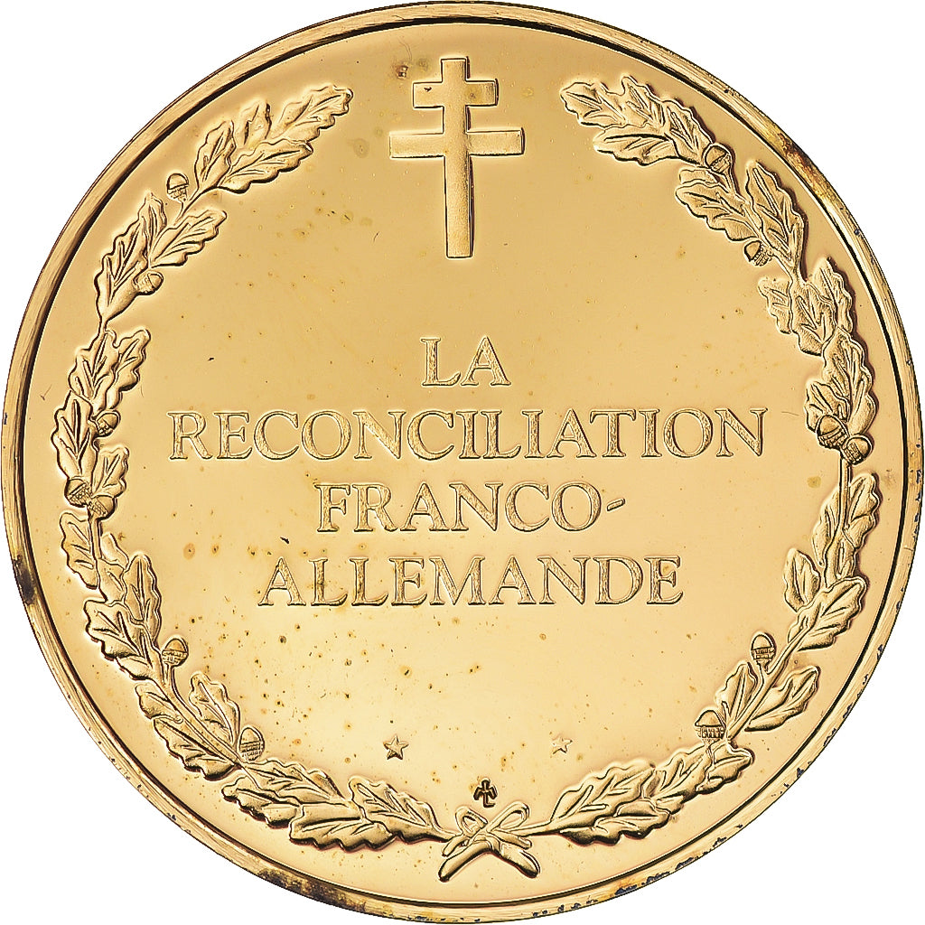 Francia, medalla, La Reconciliation Franco-Allemande, SC, Oro vermeil