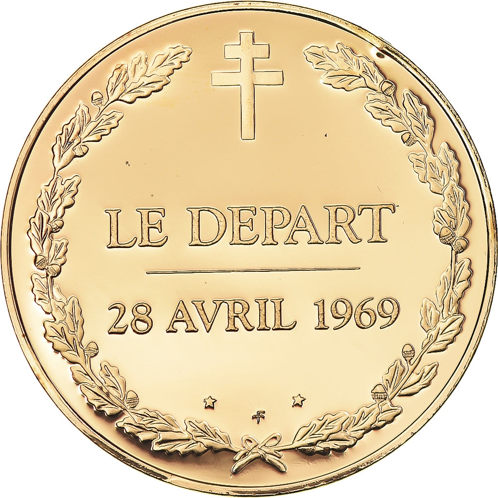 France, Medal, Charles de Gaulle, Le Départ, Politics, Society, War, MS(63)
