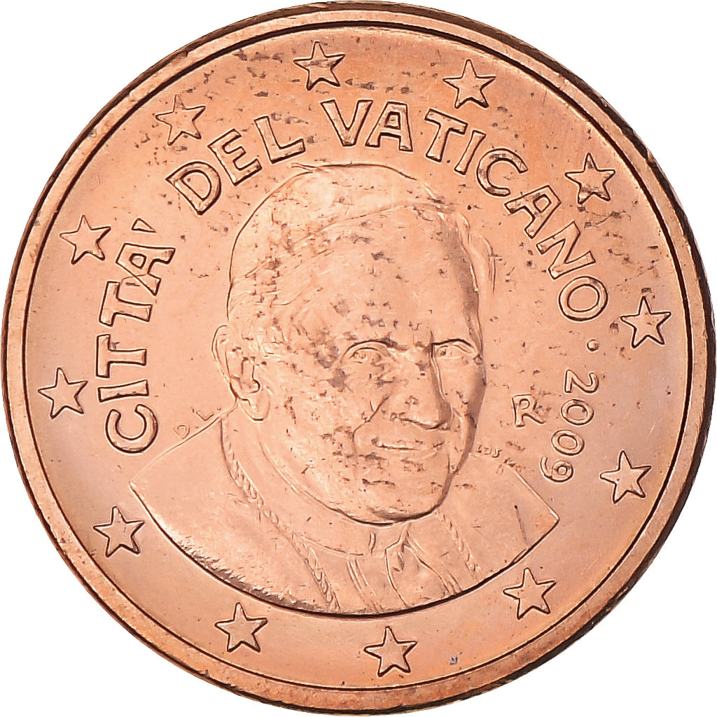 VATICAN CITY, Euro Cent, 2009, Rome, MS(60-62), Copper Plated Steel, KM:375
