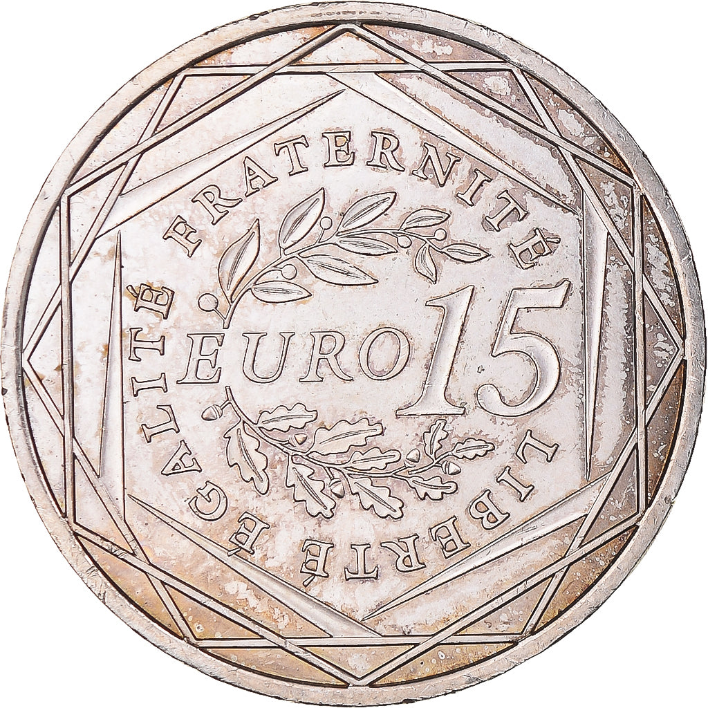 France, 15 Euro, 2008, AU(55-58), Silver, Gadoury:2, KM:1535