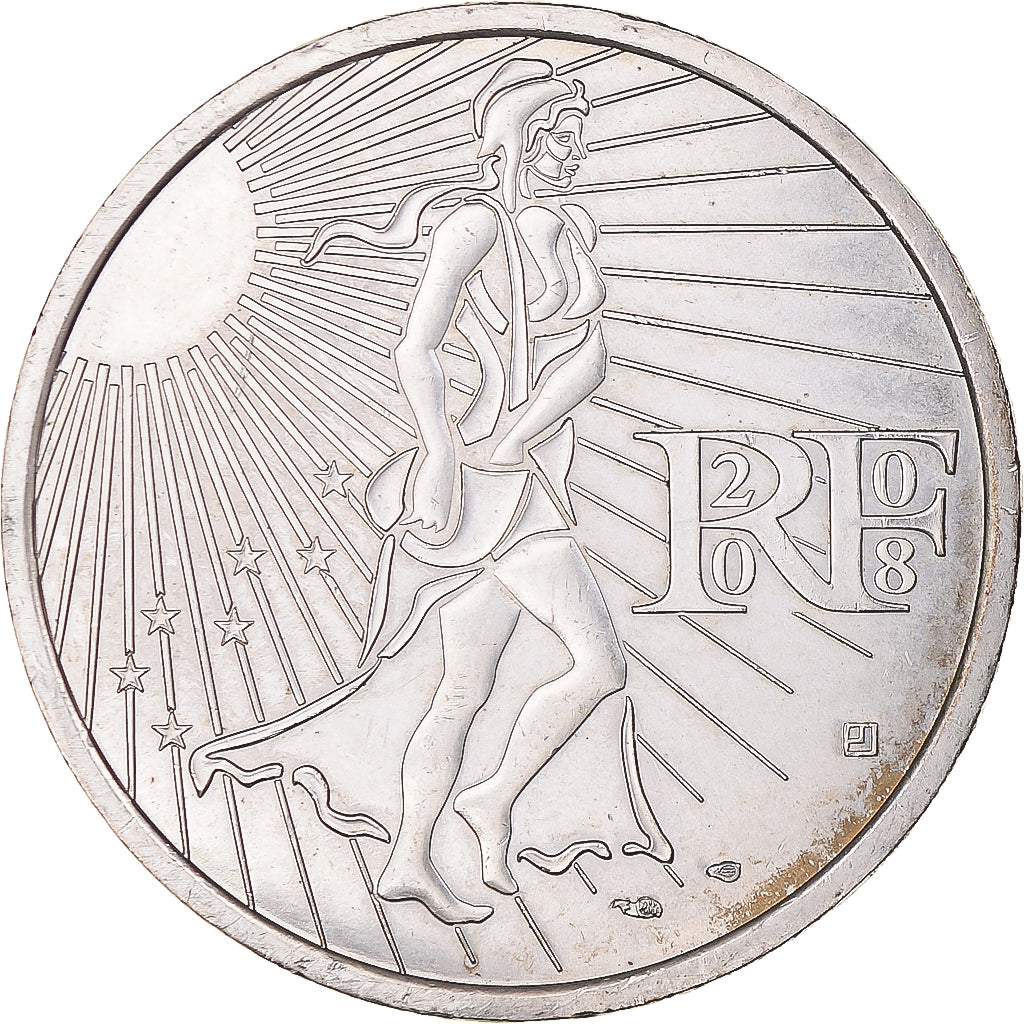France, 15 Euro, 2008, AU(55-58), Silver, Gadoury:2, KM:1535