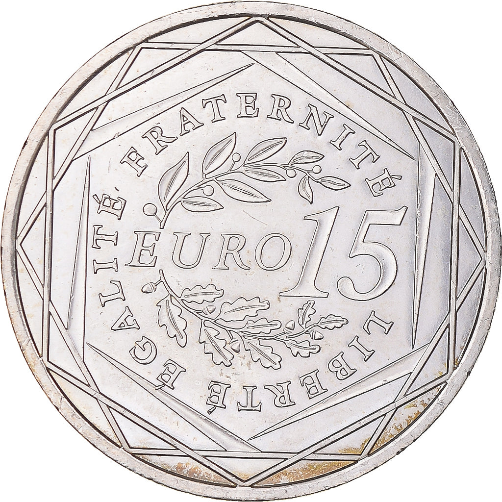 France, 15 Euro, 2008, AU(55-58), Silver, Gadoury:2, KM:1535