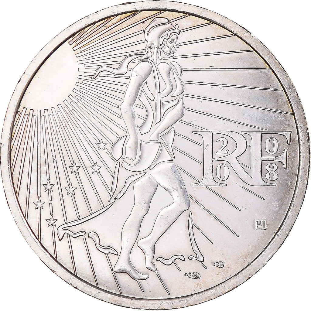 France, 15 Euro, 2008, AU(55-58), Silver, Gadoury:2, KM:1535