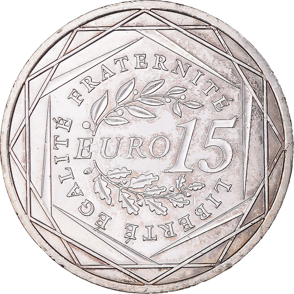 France, 15 Euro, 2008, AU(55-58), Silver, Gadoury:2, KM:1535