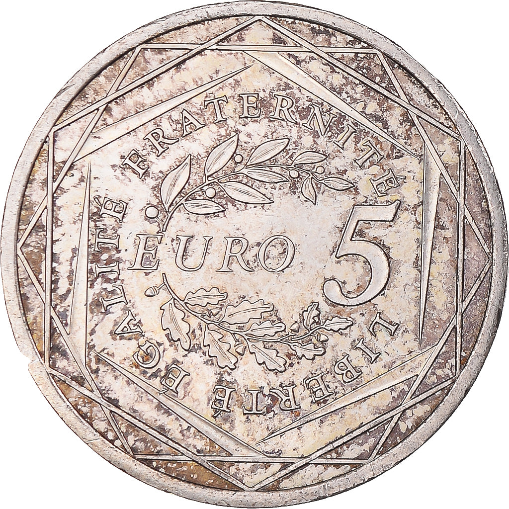 Francia, 5 Euro, 2008, MBC+, Plata, Gadoury:EU287, KM:1534