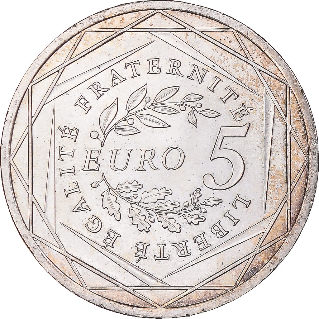 France, 5 Euro, 2008, MS(63), Silver, Gadoury:EU287, KM:1534