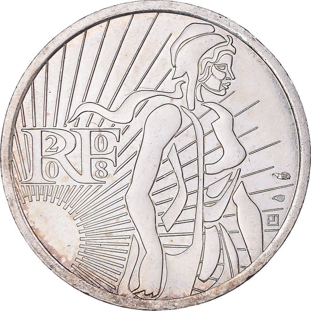 France, 5 Euro, 2008, MS(64), Silver, Gadoury:EU287, KM:1534