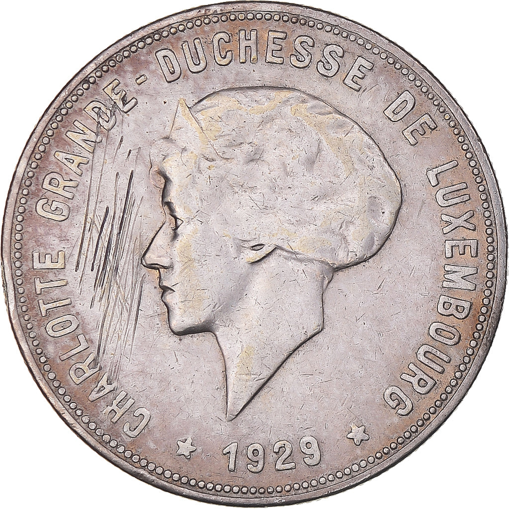 Coin, Luxembourg, Charlotte, 10 Francs, 1929, VF(30-35), Silver, KM:39