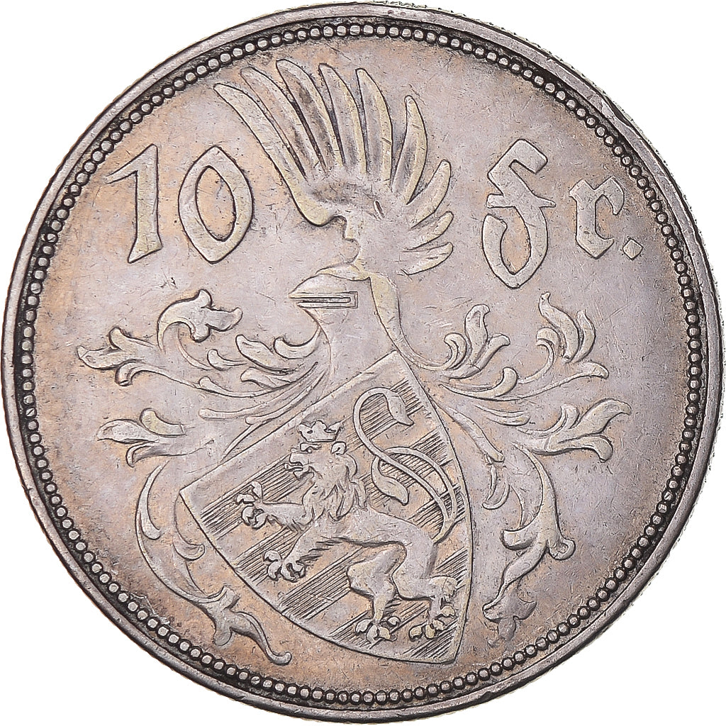 Coin, Luxembourg, Charlotte, 10 Francs, 1929, VF(30-35), Silver, KM:39