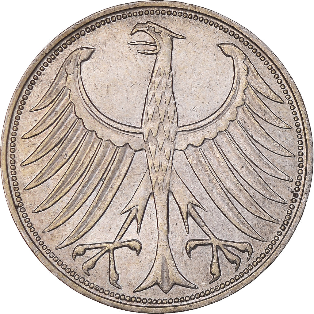 Coin, GERMANY - FEDERAL REPUBLIC, 5 Mark, 1967, Hambourg, AU(50-53), Silver
