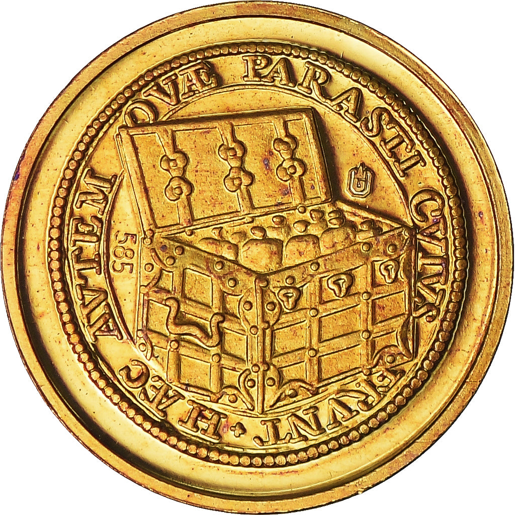 France, Medal, 10 ans de l'Euro, 2009, MS(65-70), Gold