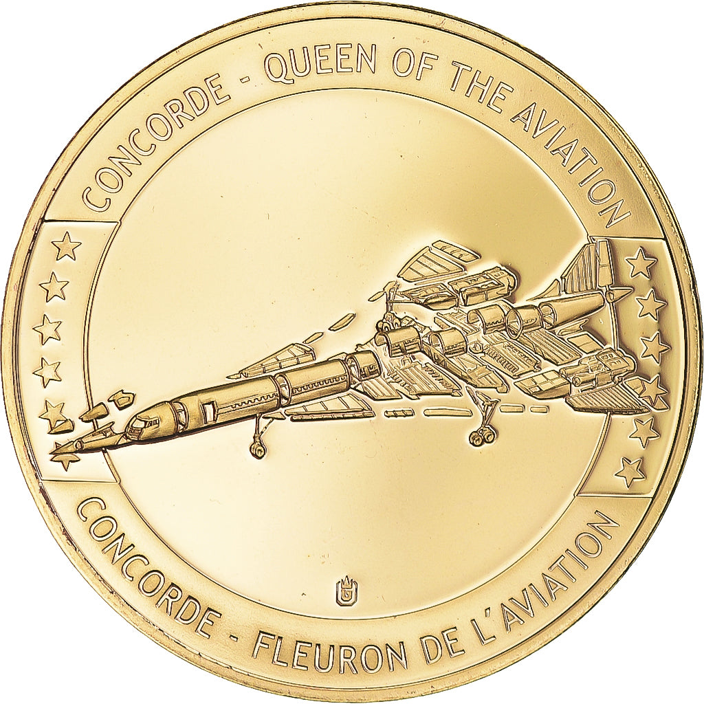 France, Medal, Concorde, La Légende, Aviation, MS(65-70), Copper Gilt
