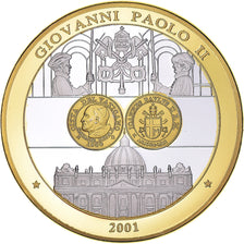Vaticano, medalha, Jean-Paul II, Crenças e religiões, 2001, MS(65-70), Prata