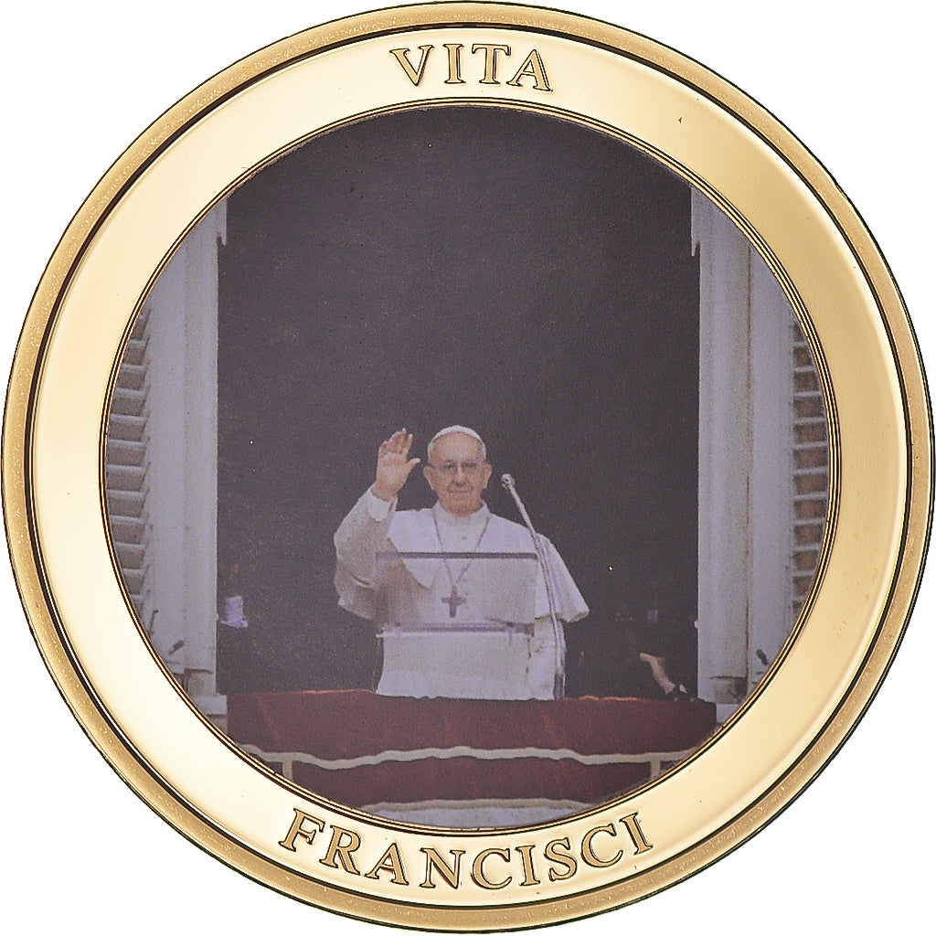 Vatican, Medal, La Vie du Pape François, MS(64), Copper Gilt