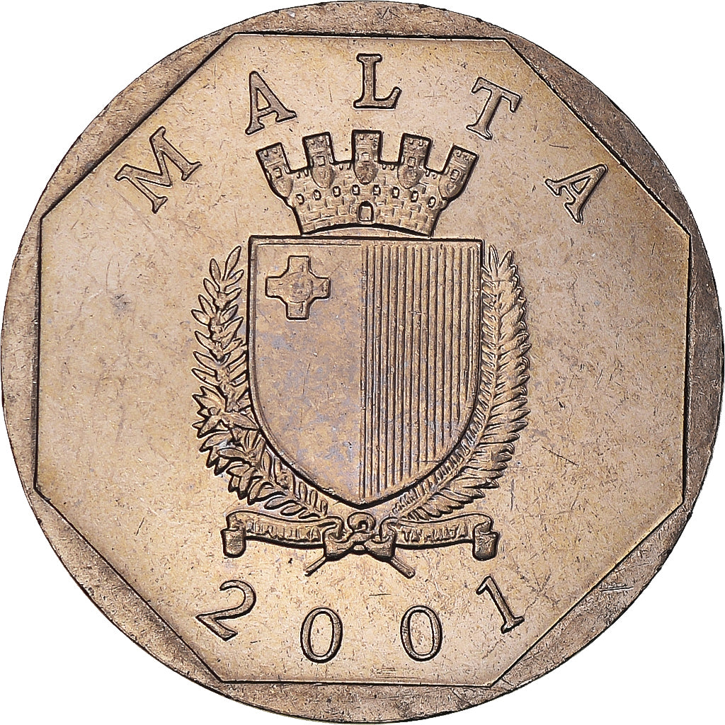 Monnaie, Malte, 50 Cents, 2001, SPL+, Cupro-nickel, KM:98