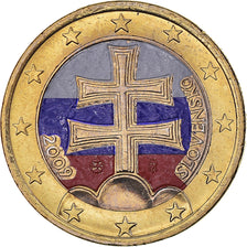 Slovakia, Euro, 2009, Kremnica, Colourized, MS(63), Bi-Metallic, KM:101
