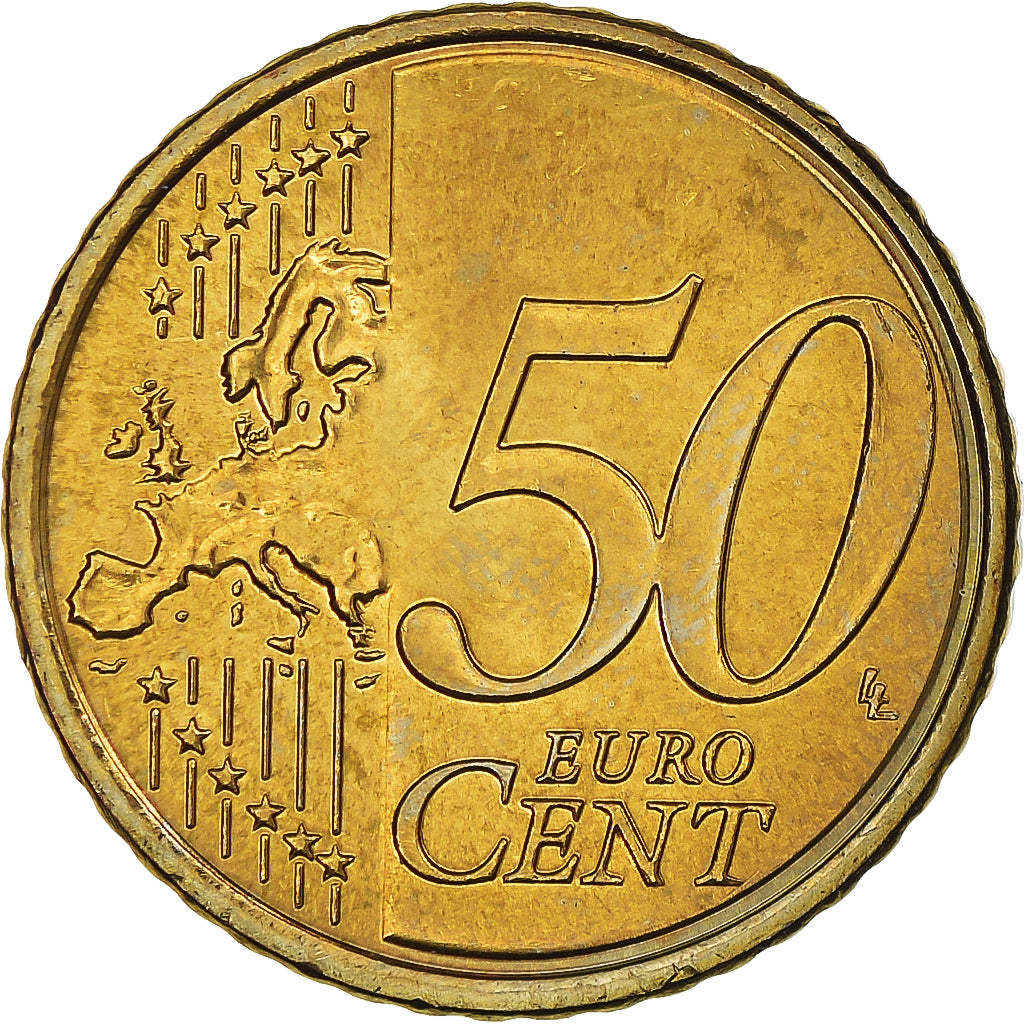 Słowacja, 50 Euro Cent, 2009, Kremnica, Colourized, MS(64), Mosiądz, KM:100