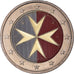 Malta, 2 Euro, 2008, Paris, Colourized, MS(63), Bi-Metallic, KM:132