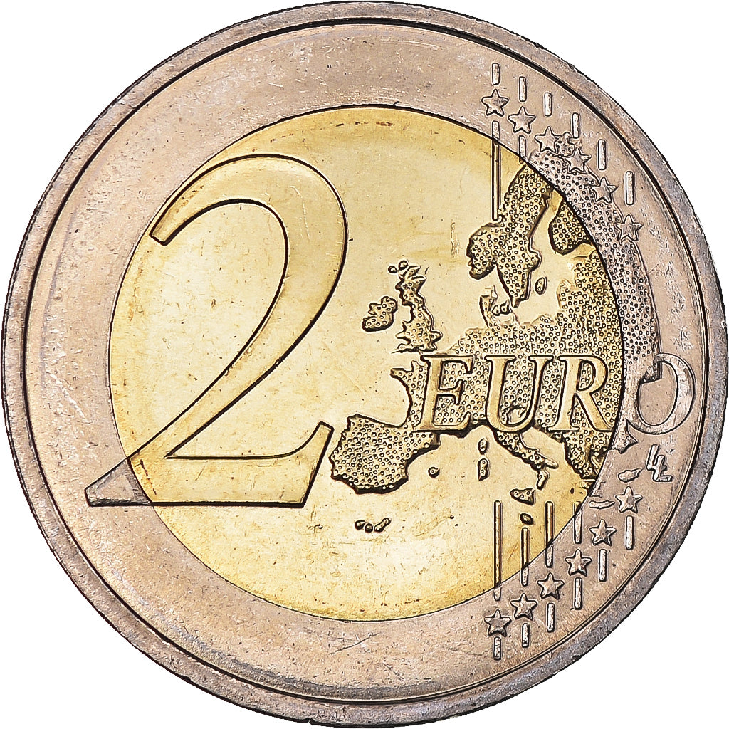 Malta, 2 Euro, 2008, Paris, Colourized, MS(63), Bi-Metallic, KM:132