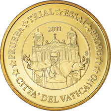 Vatican, 50 Euro Cent, 2011, unofficial private coin, MS(64), Brass