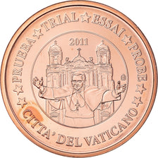 Vatican, 5 Euro Cent, 2011, unofficial private coin, MS(64), Copper Plated Steel