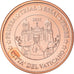 Vatican, 5 Euro Cent, 2011, unofficial private coin, MS(64), Copper Plated Steel