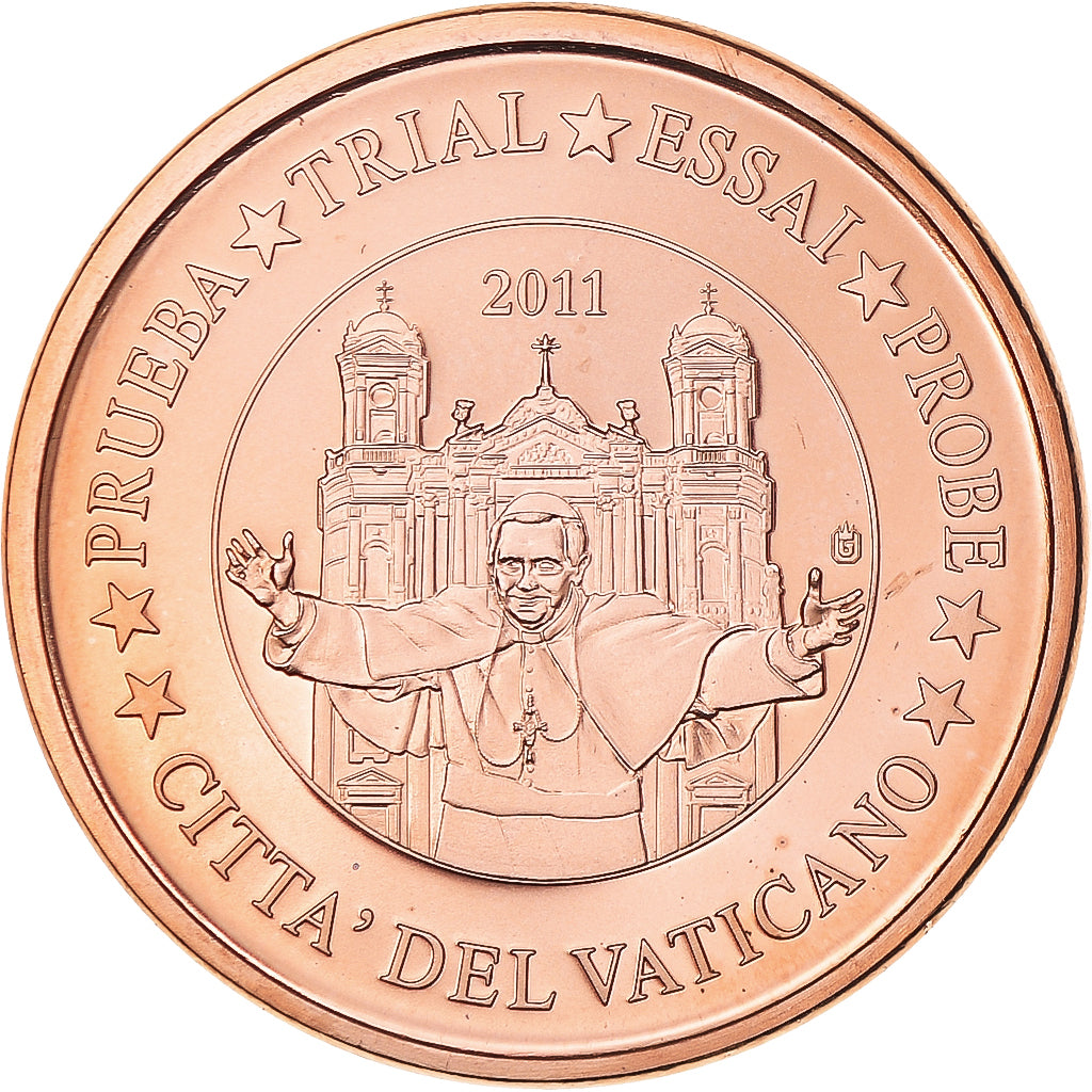 Vatican, 2 Euro Cent, 2011, unofficial private coin, MS(65-70), Copper Plated
