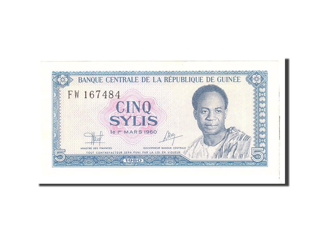 Guinea, 5 Sylis, 1980, KM:22a, Undated, UNC(65-70)