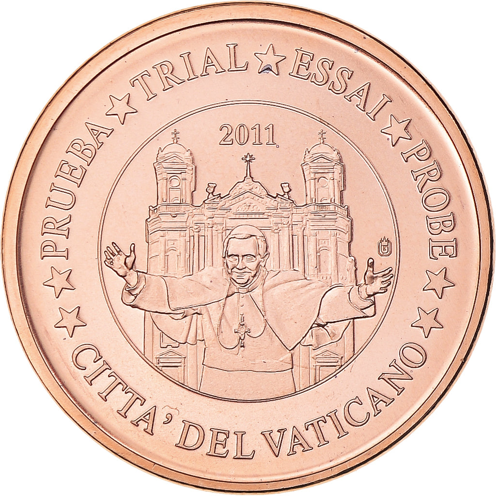 Vatican, Euro Cent, 2011, unofficial private coin, MS(64), Copper Plated Steel