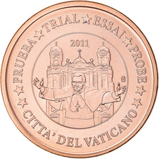 Vatican, Euro Cent, 2011, unofficial private coin, MS(64), Copper Plated Steel