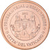 Vatican, Euro Cent, 2011, unofficial private coin, MS(64), Copper Plated Steel