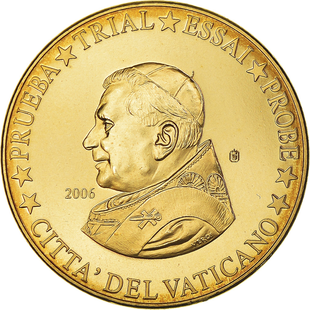 Vatican, 20 Euro Cent, 2006, unofficial private coin, MS(64), Brass