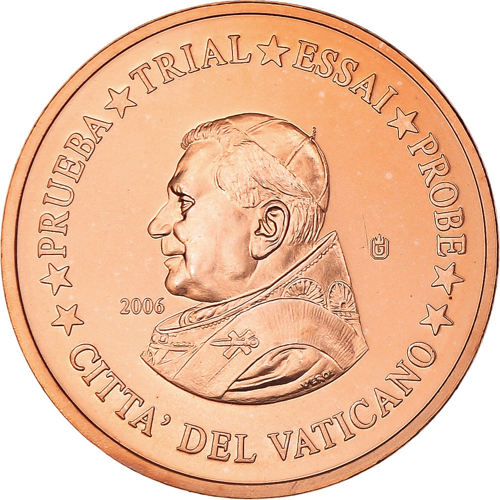 Vatican, Euro Cent, 2006, unofficial private coin, MS(64), Copper Plated Steel