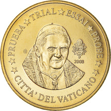 Vatican, 50 Euro Cent, 2008, unofficial private coin, MS(64), Brass