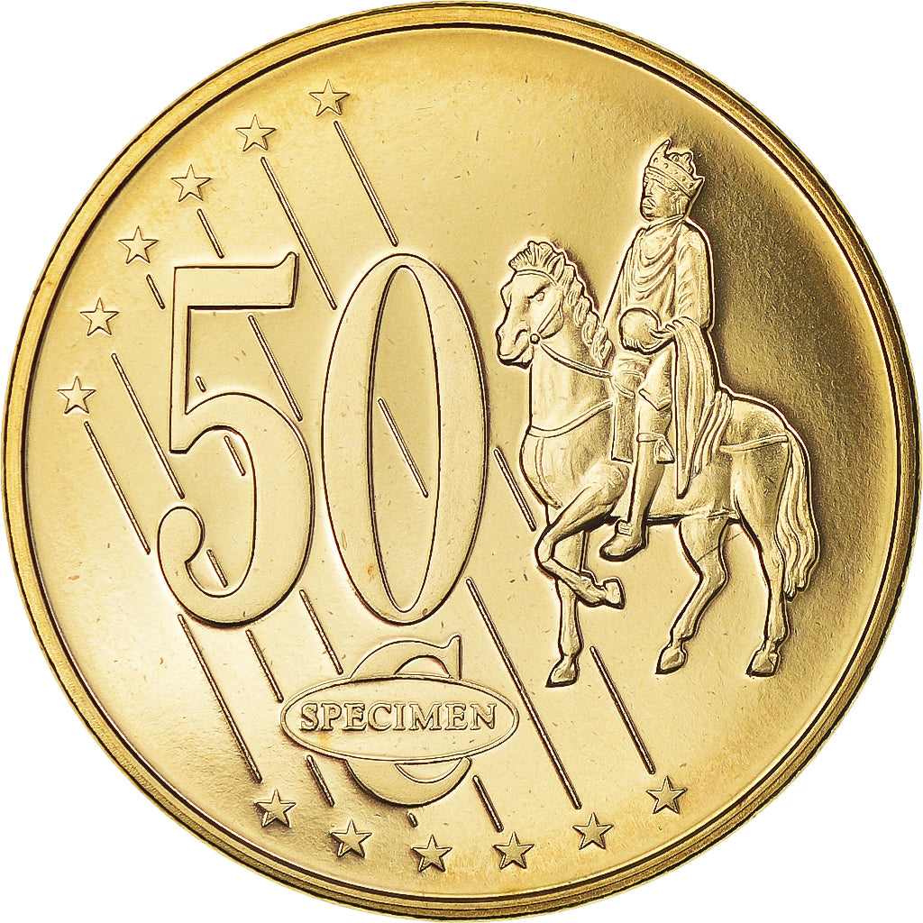 Vatican, 50 Euro Cent, 2008, unofficial private coin, MS(64), Brass