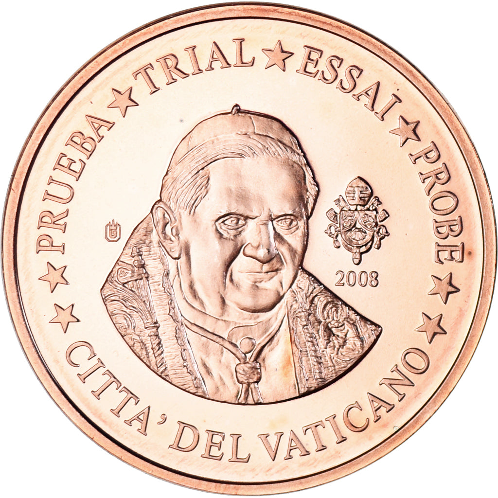 Vatikan, 5 Euro Cent, 2008, unofficial private coin, UNZ+, Copper Plated Steel