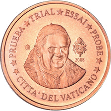 Vatican, Euro Cent, 2008, unofficial private coin, MS(64), Copper Plated Steel