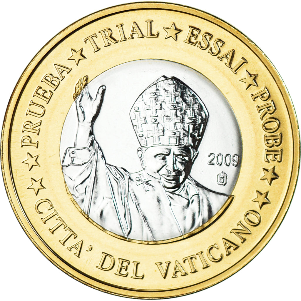 Vatican, Euro, 2009, unofficial private coin, MS(63), Bi-Metallic
