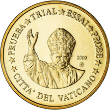 Vatican, 50 Euro Cent, 2009, unofficial private coin, MS(64), Brass