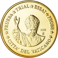 Vatican, 10 Euro Cent, 2009, unofficial private coin, MS(64), Brass
