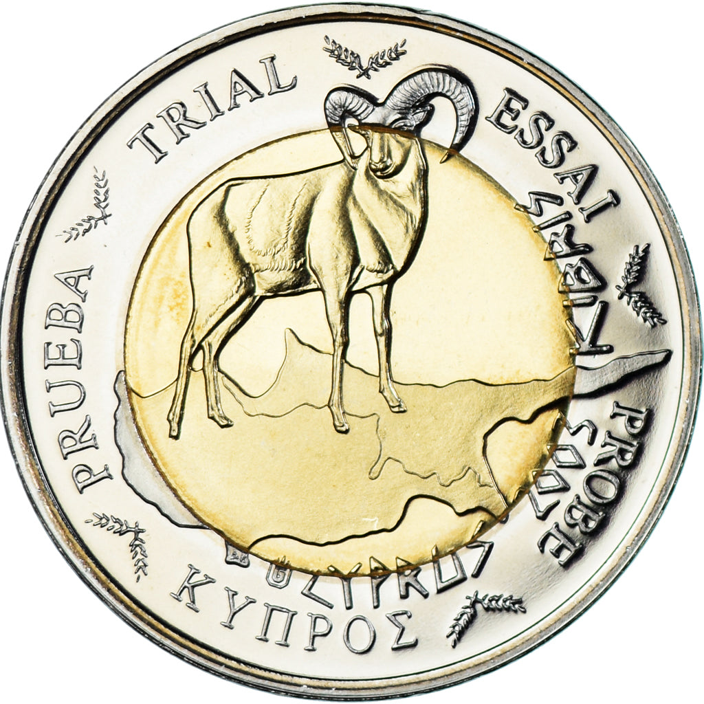 Cyprus, 2 Euro, 2003, unofficial private coin, MS(64), Bi-Metallic