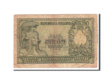 Banknote, Italy, 50 Lire, 1951, 1951-12-31, KM:91a, VG(8-10)