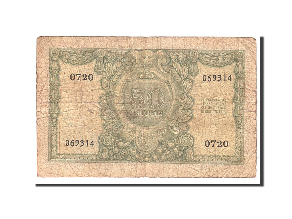 Banknote, Italy, 50 Lire, 1951, 1951-12-31, KM:91a, VG(8-10)