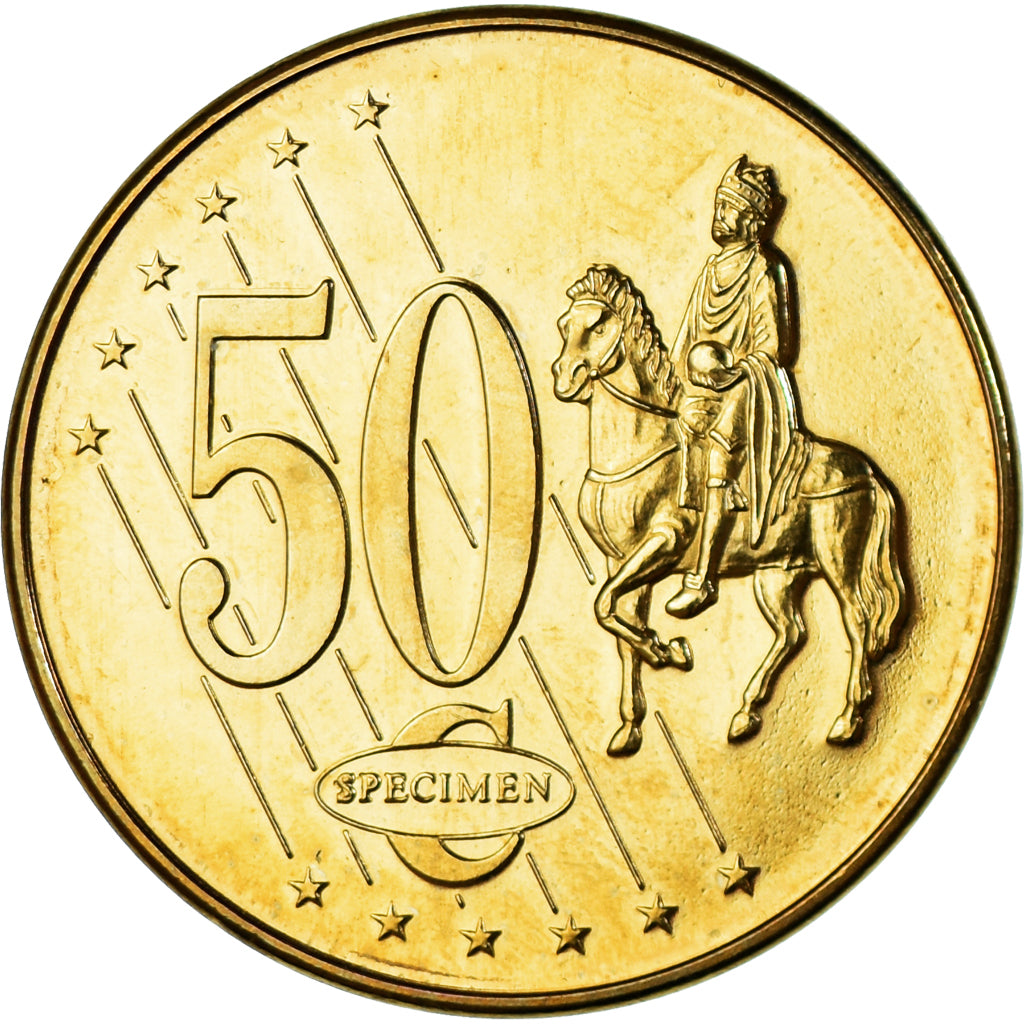 Malta, 50 Euro Cent, 2003, unofficial private coin, MS(63), Brass