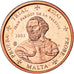 Malta, Euro Cent, 2003, unofficial private coin, MS(63), Miedź