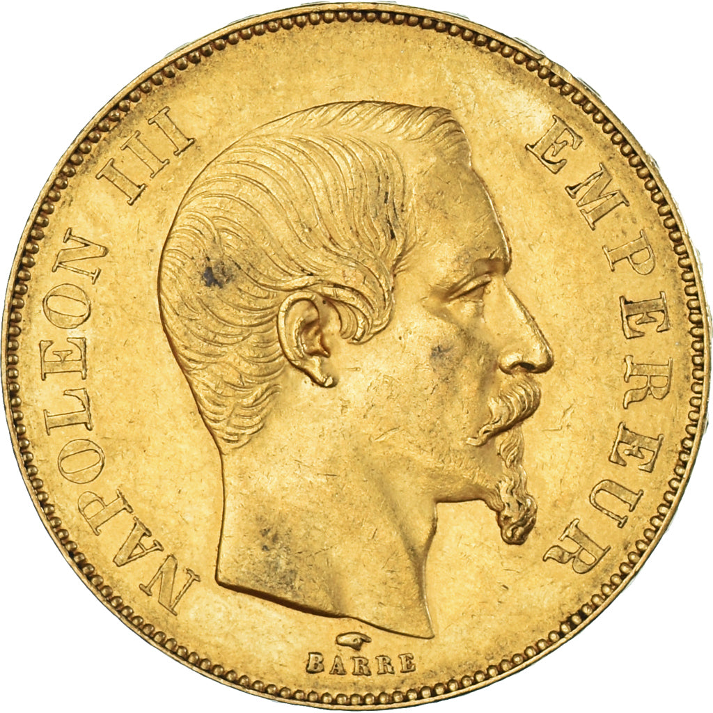 Munten, Frankrijk, Napoleon III, 50 Francs, 1857, Paris, ZF, Goud, KM:785.1