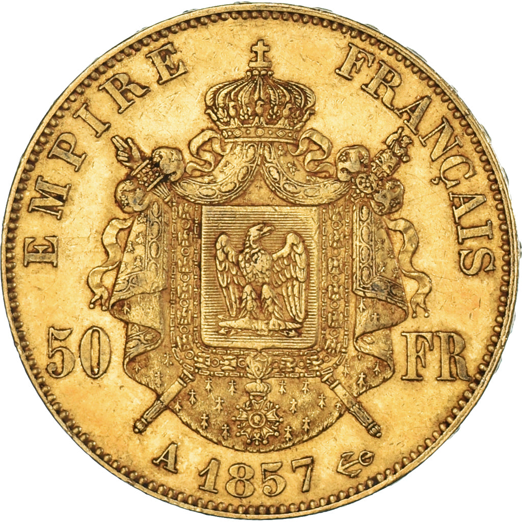 Monnaie, France, Napoleon III, 50 Francs, 1857, Paris, TTB+, Or, Gadoury:1111