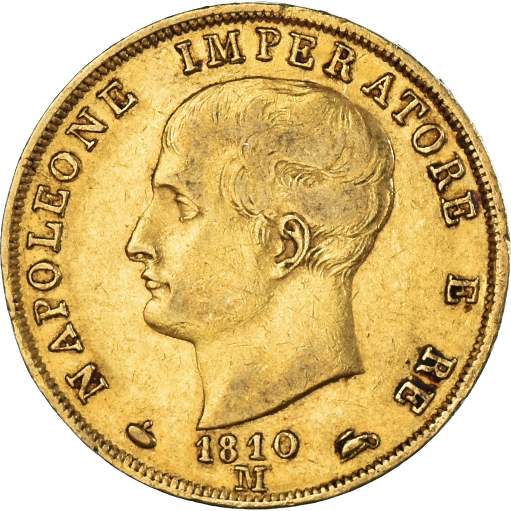 Moneta, STATI ITALIANI, KINGDOM OF NAPOLEON, Napoleon I, 40 Lire, 1810, Milan